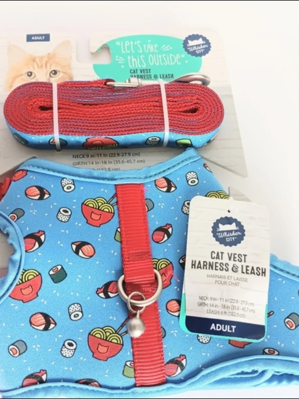 Whisker City Bundle Of 2 Adult Cat Harness Vest & Leash Combo NWT